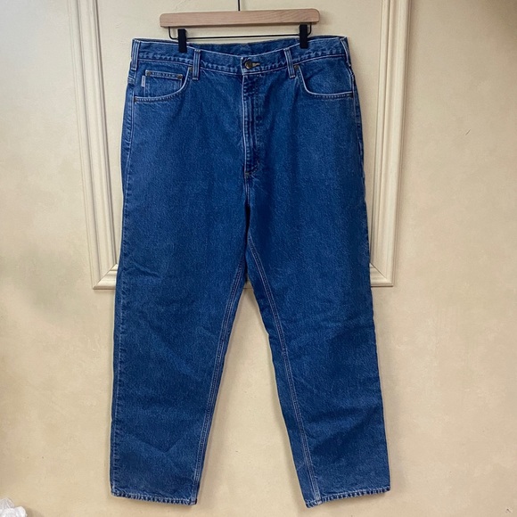 Carhartt Relaxed Fit Plaid Lined Jeans - Picture 2 of 7